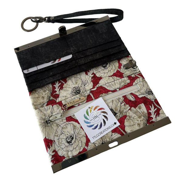 Diva Wallet - Poppies/Gunmetal