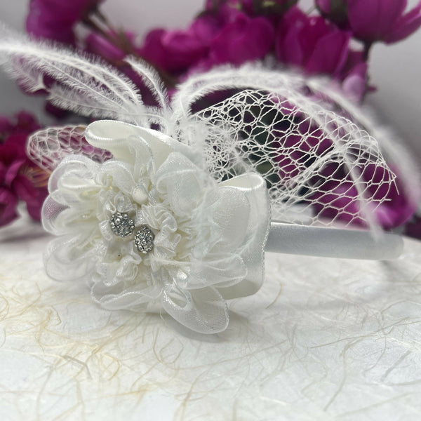 Kids Headband: White Elegance