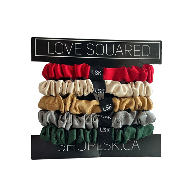 5pc Satin Skinny Scrunchie