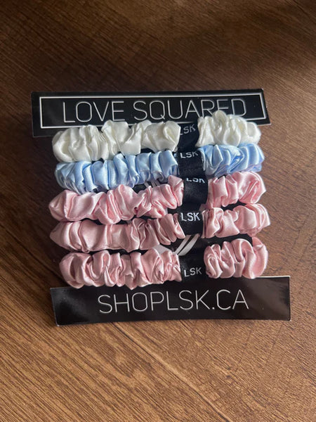 5pc Satin Skinny Scrunchie