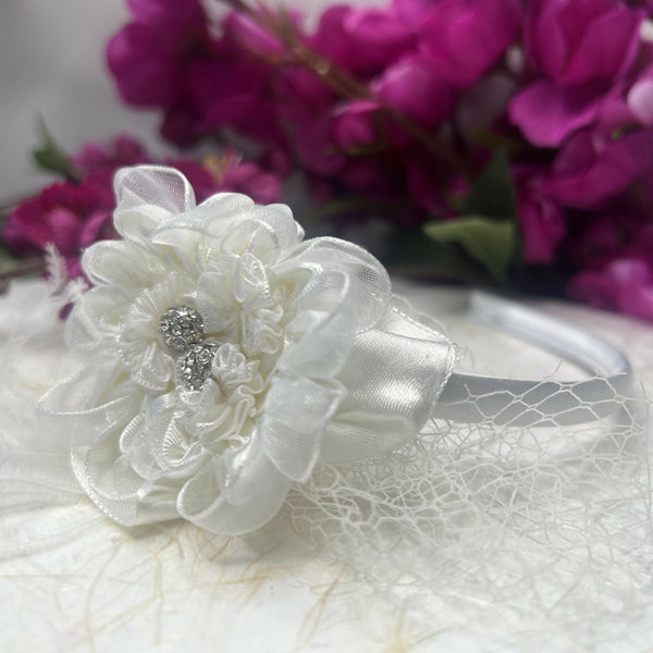 Kids Headband: White Elegance