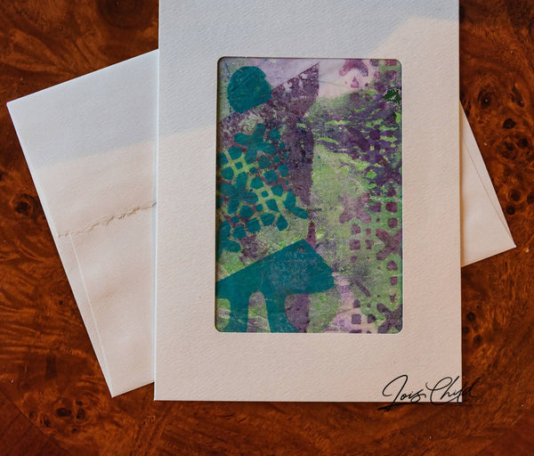 Original Acrylic Print Greeting Cards on White with Envelopes