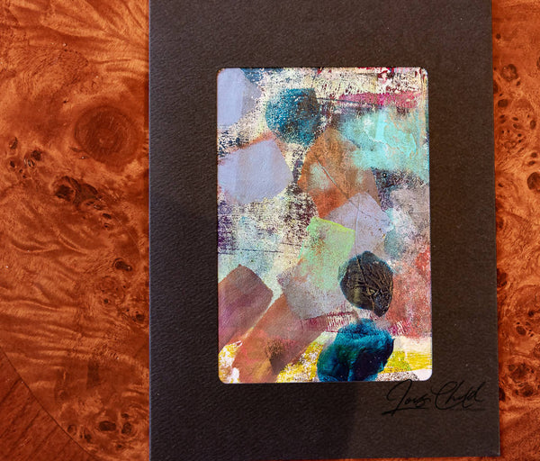Original Acrylic Print Greeting Cards on Black with envelopes