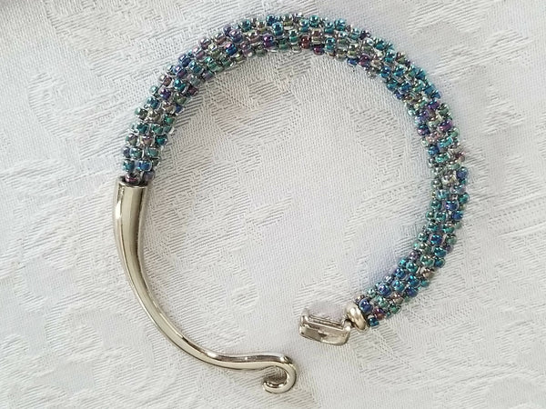 Metallic Blues Kumihimo Bracelet