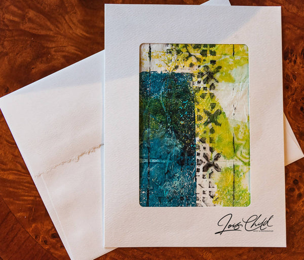 Original Acrylic Print Greeting Cards on White with Envelopes