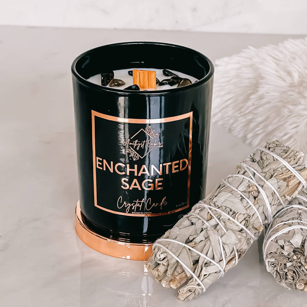 Amethyst Ember | Enchanted Sage Crystal Candle