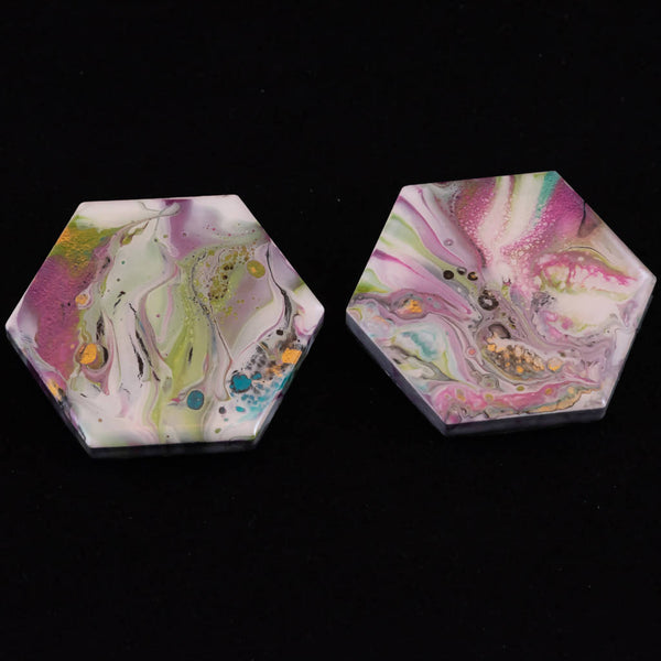 Hexagonal acrylic pour refrigerator magnets