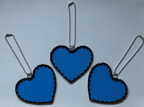 Stained glass small heart - Blue