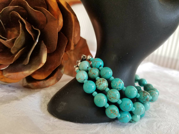 Turquoise Statement Necklace with Bracelet
