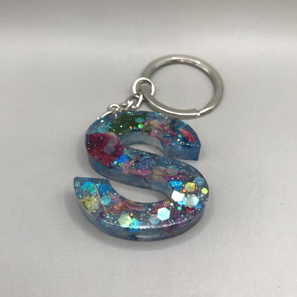 Floral Initial Keychains