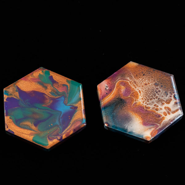 Hexagonal acrylic pour refrigerator magnets