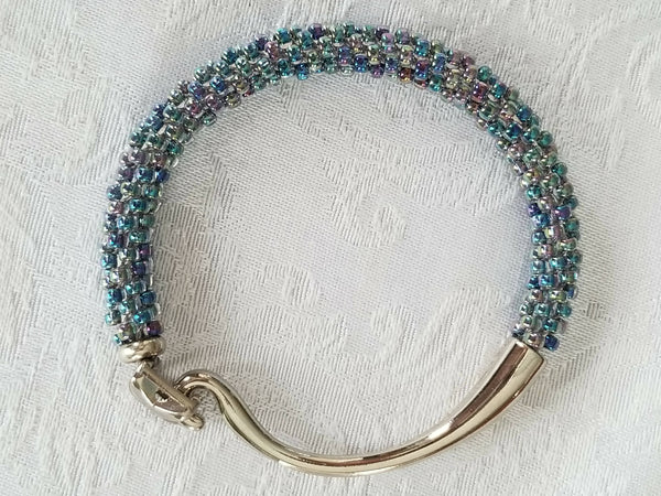 Metallic Blues Kumihimo Bracelet