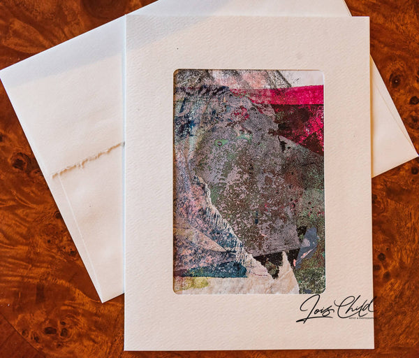 Original Acrylic Print Greeting Cards on White with Envelopes