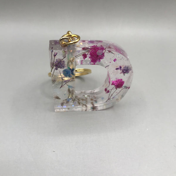 Floral Initial Keychains