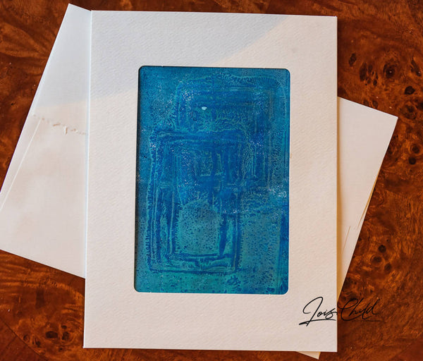 Original Acrylic Print Greeting Cards on White with Envelopes