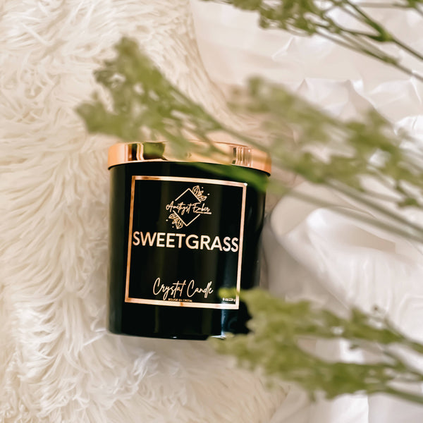 Amethyst Ember | Sweetgrass Crystal Candle