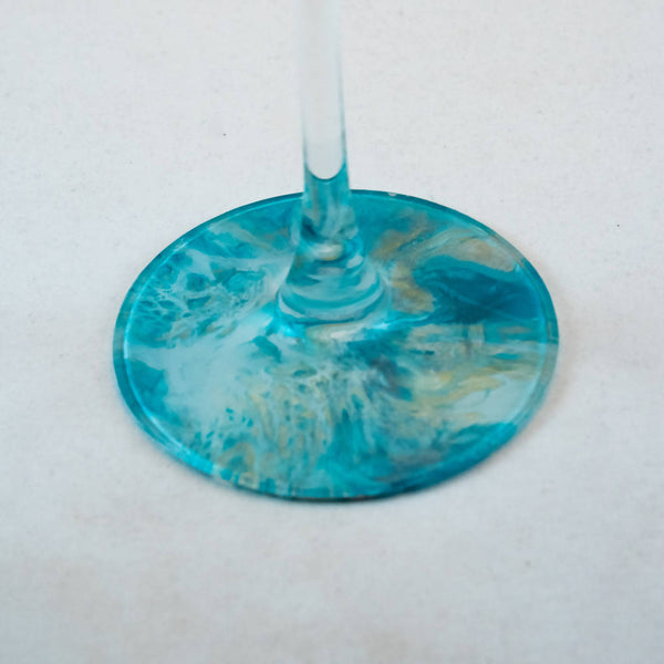 Martini Glass with Unique Painted Base