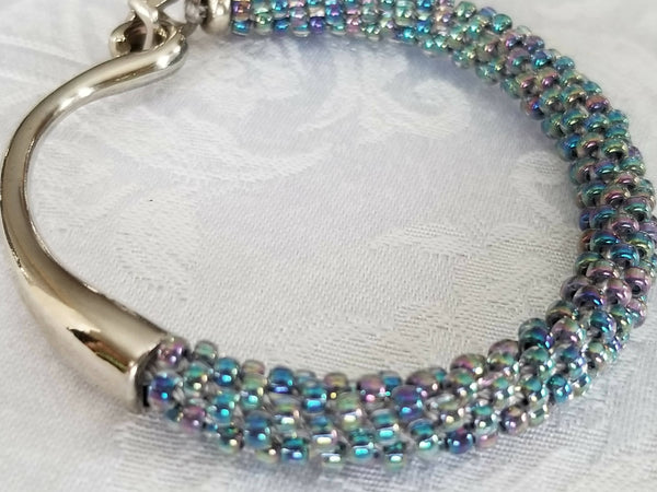 Metallic Blues Kumihimo Bracelet