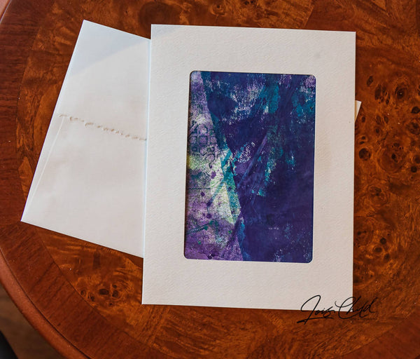 Original Acrylic Print Greeting Cards on White with Envelopes
