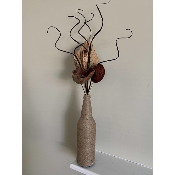 Dried Floral in Twine Bottle