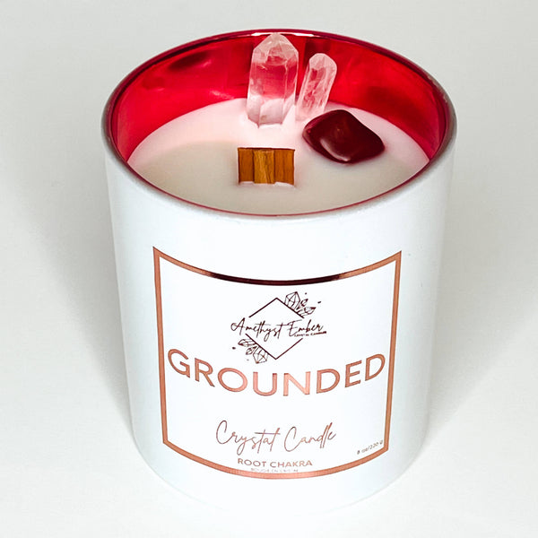 Amethyst Ember | Grounded Chakra Crystal Candle