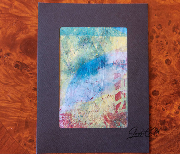 Original Acrylic Print Greeting Cards on Black with envelopes