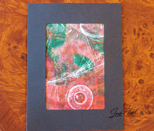 Original Acrylic Print Greeting Cards on Black with envelopes