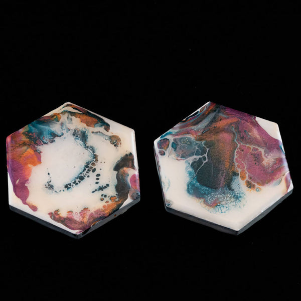 Hexagonal acrylic pour refrigerator magnets