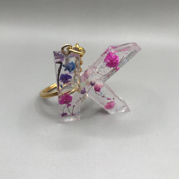 Floral Initial Keychains