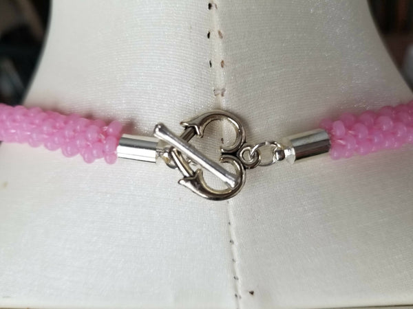 Heart Pendant Kumihimo Necklace