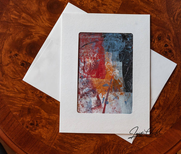 Original Acrylic Print Greeting Cards on White with Envelopes