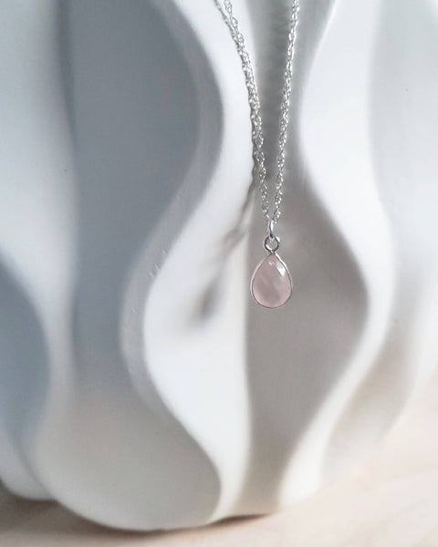 Sterling Silver or Gold Filled Gemstone Teardrop Necklace