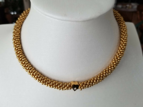 Gold Kumihimo Choker Necklace