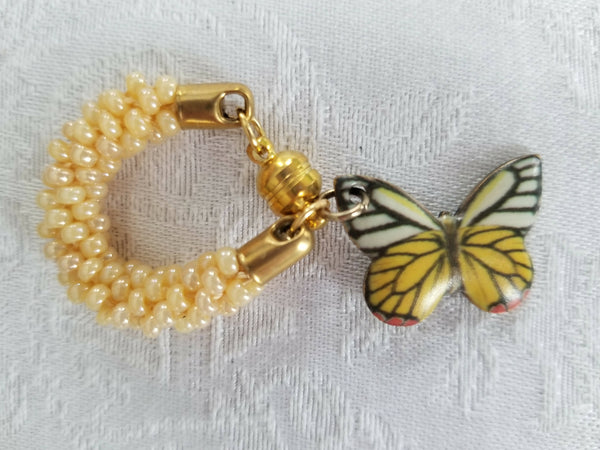 Kumihimo Butterfly Wine Glass Markers