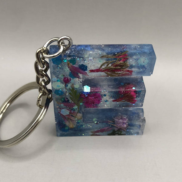 Floral Initial Keychains