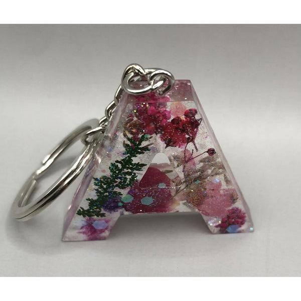 Floral Initial Keychains