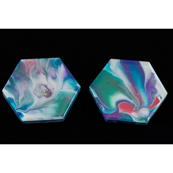 Hexagonal acrylic pour refrigerator magnets