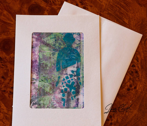 Original Acrylic Print Greeting Cards on White with Envelopes