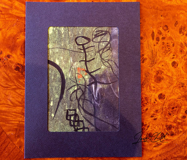 Original Acrylic Print Greeting Cards on Black with envelopes