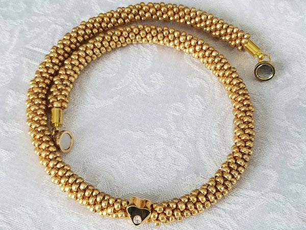 Gold Kumihimo Choker Necklace