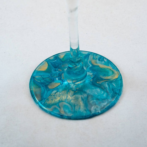 Martini Glass with Unique Painted Base