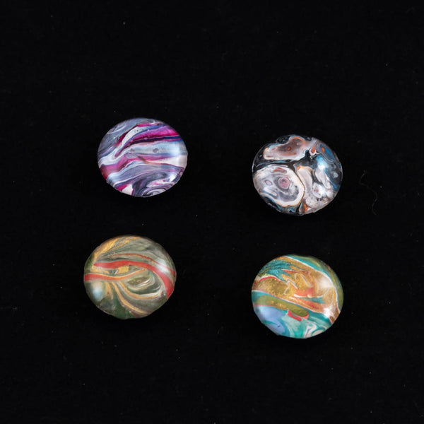 Round acrylic pour refrigerator magnets