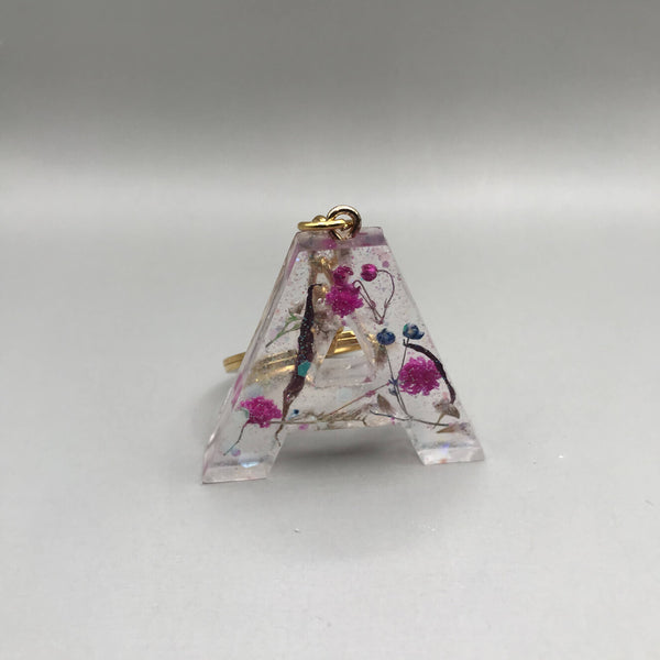 Floral Initial Keychains