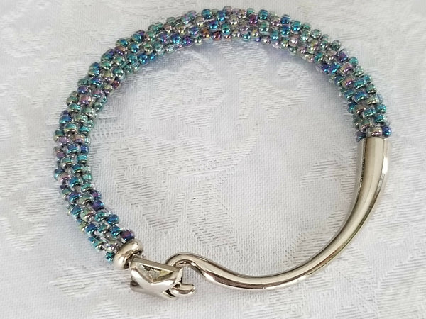 Metallic Blues Kumihimo Bracelet