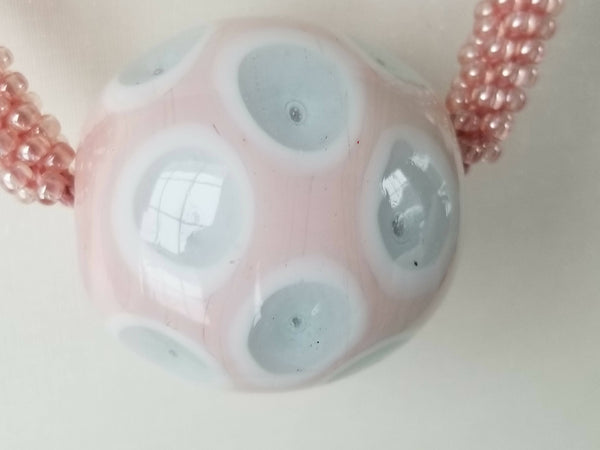 Lamp Work Pendant Kumihimo Necklace