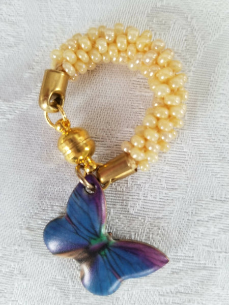 Kumihimo Butterfly Wine Glass Markers