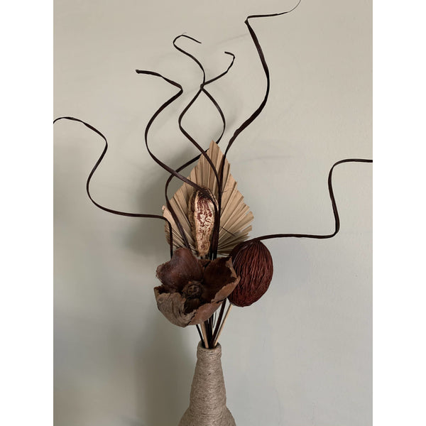 Dried Floral in Twine Bottle