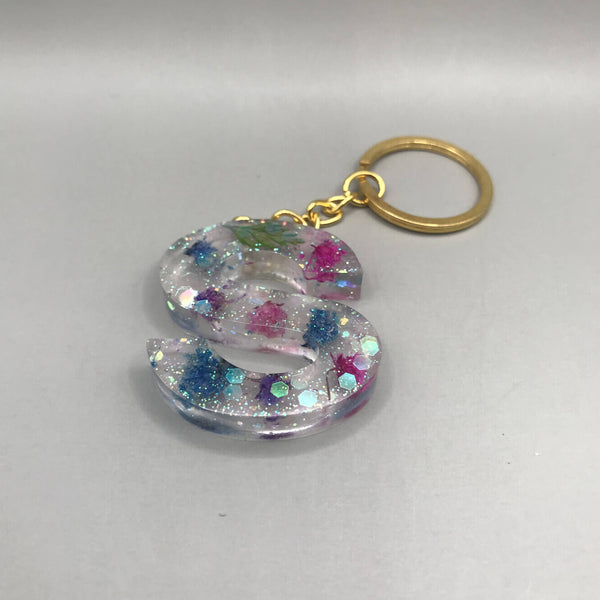 Floral Initial Keychains