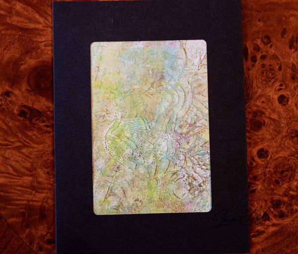 Original Acrylic Print Greeting Cards on Black with envelopes
