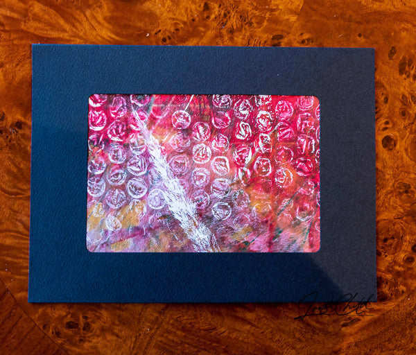 Original Acrylic Print Greeting Cards on Black with envelopes